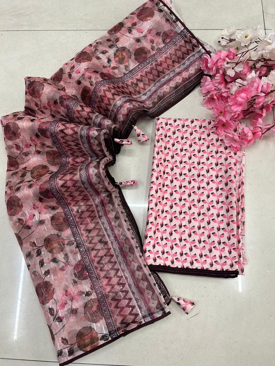 Df 106 Mallika Feni Cotton Organza Silk Saree Catalog